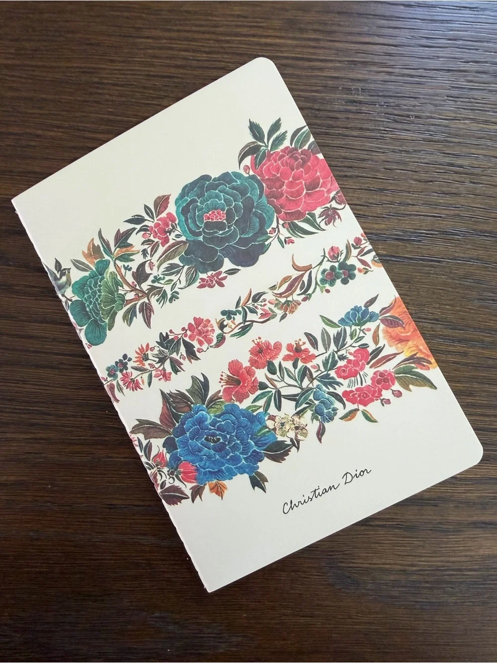 Dior Floral Cream Notebook with Multicolor Blooms